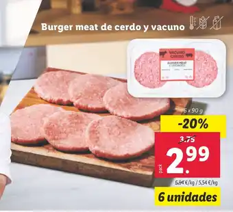 Lidl Burger meat de cerdo y vacuno oferta