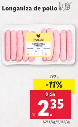 Lidl Longaniza de pollo oferta