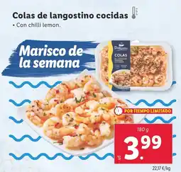 Lidl Colas de langostino cocidas oferta