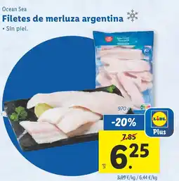 Lidl OCEAN SEA Filetes de merluza argentina oferta