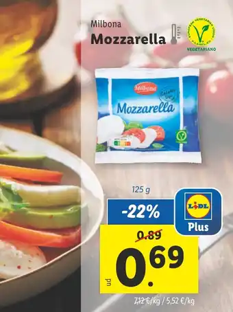 Lidl MILBONA Mozzarella oferta