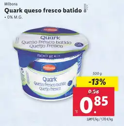 Lidl MILBONA Quark queso fresco batido oferta