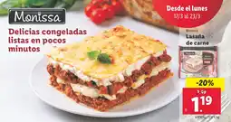 Lidl MONISSA Lasaña de carne oferta