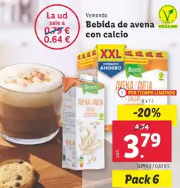 Lidl VEMONDO Bebida de avena con calcio oferta