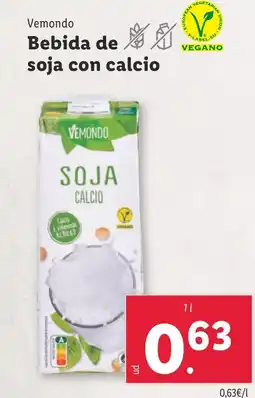 Lidl VEMONDO Bebida de soja con calcio oferta