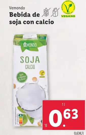 Lidl VEMONDO Bebida de soja con calcio oferta