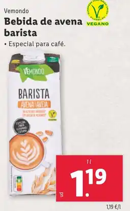 Lidl VEMONDO Bebida de avena barista oferta