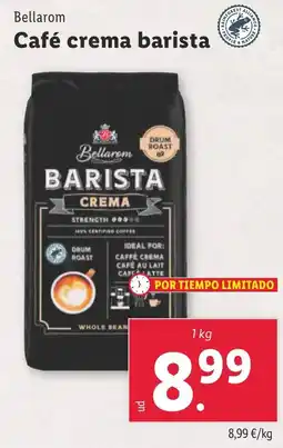 Lidl BELLAROM Café crema barista oferta