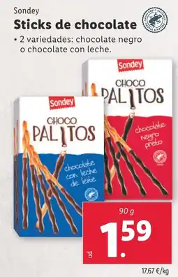 Lidl SONDEY Sticks de chocolate oferta