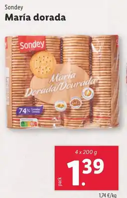 Lidl SONDEY María dorada oferta