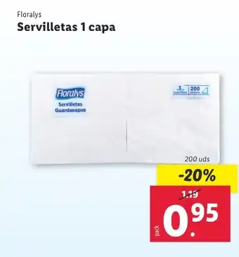 Lidl FLORALYS Servilletas 1 capa oferta