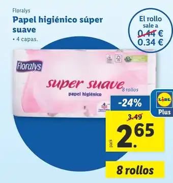 Lidl FLORALYS Papel higiénico súper suave oferta