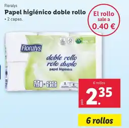 Lidl FLORALYS Papel higiénico doble rollo oferta