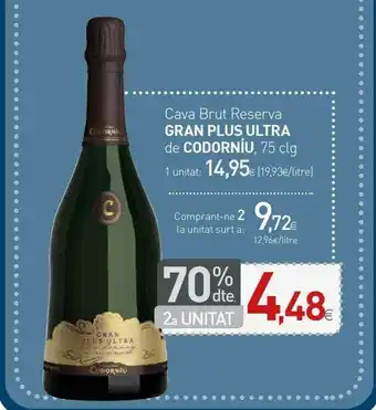 Condis Cava Brut Reserva Gran Plus Ultra De Codorniú 75cl oferta
