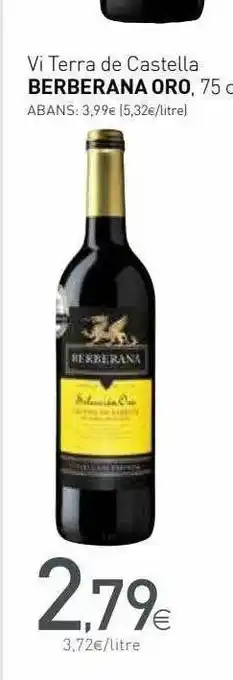 Condis Vi Terra De Castella Berberana Oro 75cl oferta