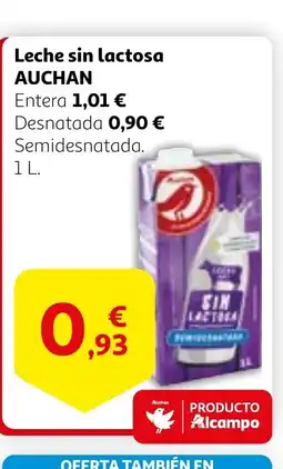 Alcampo AUCHAN Leche sin lactosa oferta