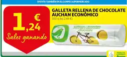 Alcampo Galleta rellena de chocolate auchan económico oferta