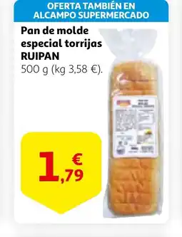 Alcampo RUIPAN Pan de molde especial torrijas oferta