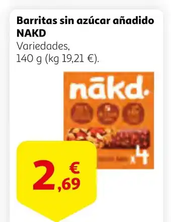 Alcampo NAKD Barritas sin azúcar añadido oferta