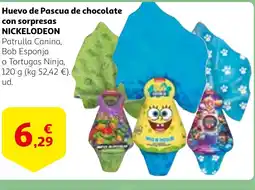 Alcampo NICKELODEON Huevo de Pascua de chocolate con sorpresas oferta