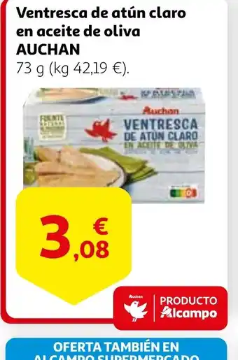 Alcampo AUCHAN Ventresca de atún claro en aceite de oliva oferta