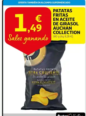 Alcampo Patatas fritas en aceite de girasol auchan collection oferta