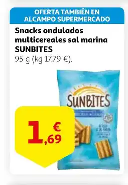 Alcampo SUNBITES Snacks ondulados multicereales sal marina oferta