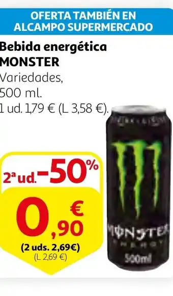 Alcampo MONSTER Bebida energética oferta