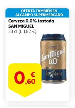 Alcampo SAN MIGUEL Cerveza 0,0% tostada oferta