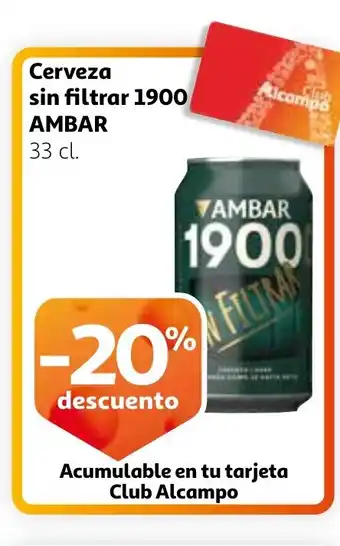 Alcampo AMBAR erveza sin filtrar 1900 oferta