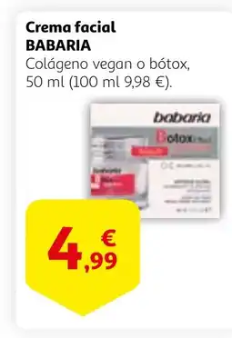 Alcampo BABARIA Crema facial oferta