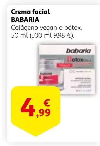 Alcampo BABARIA Crema facial oferta