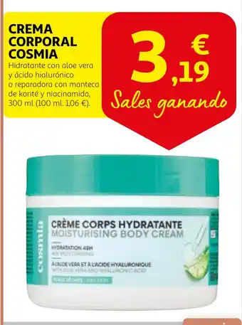 Alcampo Crema corporal cosmia oferta