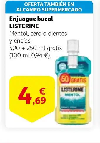 Alcampo LISTERINE Enjuague bucal oferta