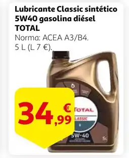 Alcampo TOTAL Lubricante Classic sintético 5W40 gasolina diésel oferta