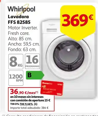 Alcampo Lavadora FFS 82585 oferta