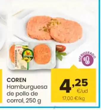 Autoservicios Familia COREN 6,89 Hamburguesa de pollo de corral oferta