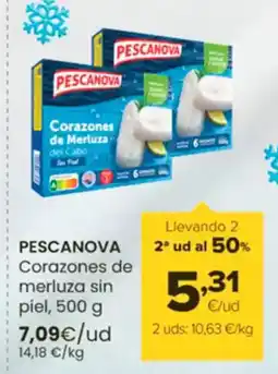 Autoservicios Familia PESCANOVA Corazones de merluza sin piel oferta