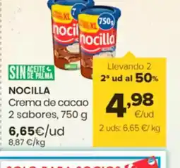 Autoservicios Familia NOCILLA Crema de cacao 2 sabores oferta