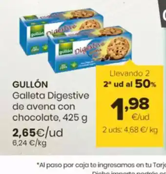 Autoservicios Familia GULLÓN Galleta Digestive de avena con chocolate oferta