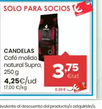 Autoservicios Familia CANDELAS Café molido natural Supra oferta