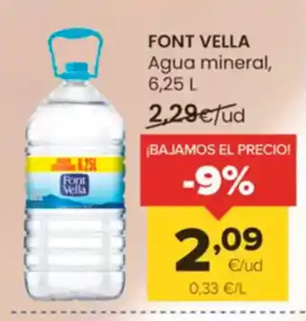 Autoservicios Familia FONT VELLA Agua mineral oferta