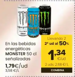 Autoservicios Familia MONSTER En las bebidas energéticas oferta