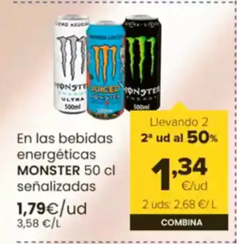 Autoservicios Familia MONSTER En las bebidas energéticas oferta