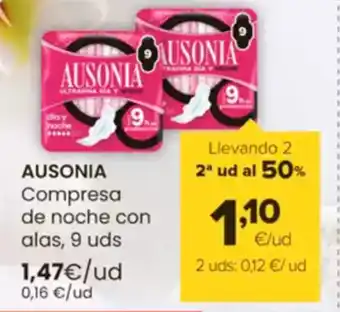 Autoservicios Familia AUSONIA Compresa de noche con alas oferta