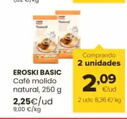 Autoservicios Familia EROSKI BASIC Café molido natural oferta