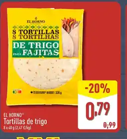 ALDI EL HORNO Tortillas de trigo oferta