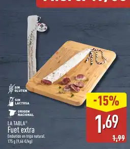 ALDI LA TABLA Fuet extra oferta