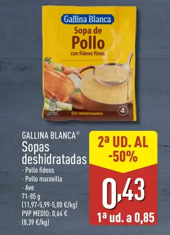 ALDI GALLINA BLANCA Sopas deshidratadas oferta