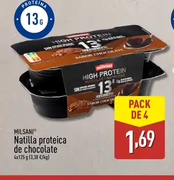 ALDI MILSANI Natilla proteica de chocolate oferta